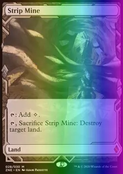 MTG Magic the Gathering Strip Mine (28/30) Zendikar Rising Expeditions LP FOIL - Image 1