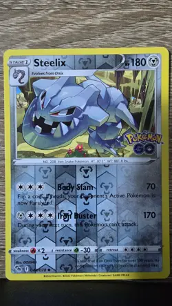 Steelix Reverse Holo Pokemon GO 044/078 NM - Image 1