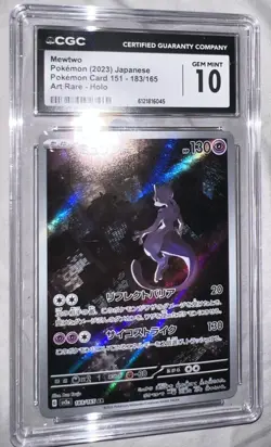 Mewtwo 183/165 Art Rare Holo CGC 10 GEM MINT 2023 Japanese Pokemon Card 151 - Image 1