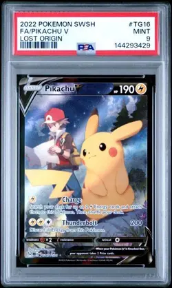 2022 POKEMON SWORD & SHIELD LOST ORIGIN #TG16 FA/PIKACHU V LOST ORIGIN - Image 1