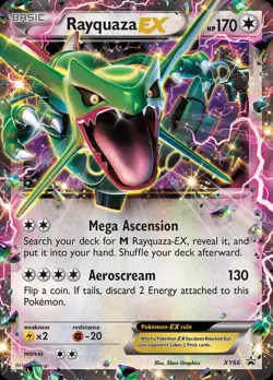 Pokemon Rayquaza-EX (XY66/211) XY Black Star Promos DMG HOLO - Image 1