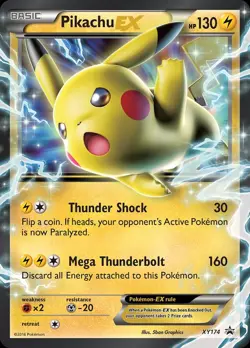 Pokemon Pikachu-EX (XY174/211) XY Black Star Promos MP HOLO - Image 1