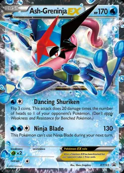 Pokemon Ash-Greninja-EX (XY133/211) XY Black Star Promos HP HOLO - Image 1