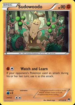 Pokemon Sudowoodo (67/139) BREAKpoint LP REVERSE HOLO - Image 1