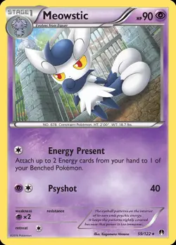 Pokemon Meowstic (59/139) BREAKpoint LP REVERSE HOLO - Image 1