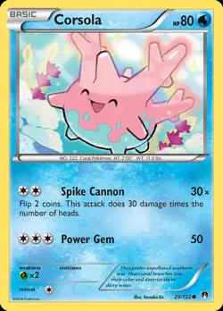 Pokemon Corsola (29/133) BREAKpoint LP REVERSE HOLO - Image 1