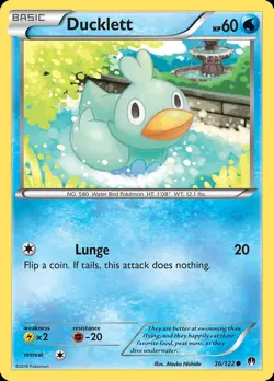 Pokemon Ducklett (36/133) BREAKpoint LP REVERSE HOLO - Image 1