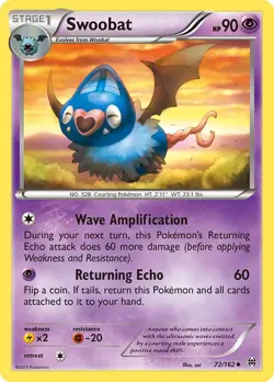 Pokemon Swoobat (72/191) BREAKthrough LP REVERSE HOLO - Image 1
