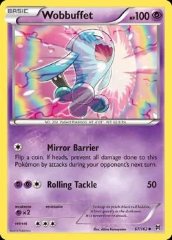 Pokemon Wobbuffet (67/191) BREAKthrough LP REVERSE HOLO - Image 1