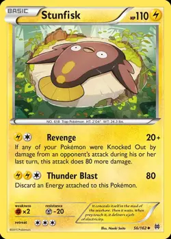 Pokemon Stunfisk (56/191) BREAKthrough LP REVERSE HOLO - Image 1