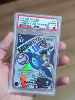 PSA 10 Monkey. D. Luffy EB02-010 Los Angeles Dodgers x ONE PIECE Night - Image 3