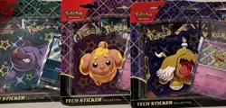 Pokemon Paldean Fates Tech Sticker Collection 3 Booster Pack Blister. Lot Of 3 - Image 1