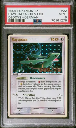 Pokemon Rayquaza 22/107 Reverse Holo EX Deoxys Deutsch Gold Stamp PSA 9 - Image 1