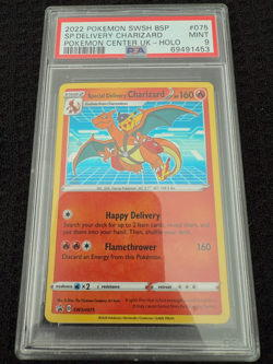 2022 POKEMON SWSH BLACK STAR PROMO #075 SPECIAL DELIVERY CHARIZARD-HOLO PSA 9 - Image 1