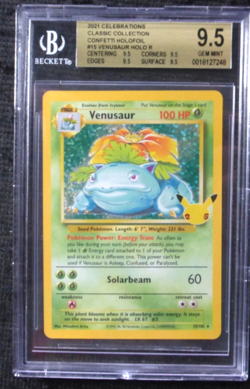 2021 POKEMON CELEBRATIONS CONFETTI HOLO VENUSAUR 15/102 BGS 9.5 (EQUAL PSA 10) - Image 1