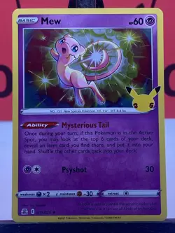 Mew 011/025 25th Celebrations Holo Rare Stamped Pokemon TCG 2021 VLP - Image 3