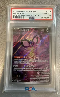 Pecharunt 129 Pokemon Center ETB Promo PSA 10 - Image 1