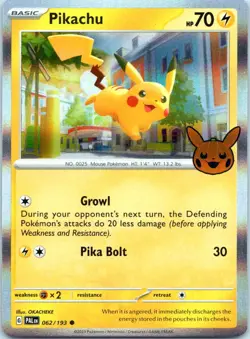 PIKACHU 018/091 HOLO HOLO RARE TRICK OR TRADE BOOSTER 2024 POKEMON LP - Image 1