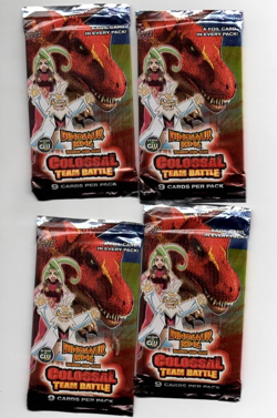 (4 PACKS) 2009 UD Dinosaur King "Colossal Team Battle" 9 Card Sealed Boosters - Image 1