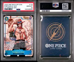 2025 ONE PIECE OP13 119 CARRYING ON HIS WILL PORTGAS D ACE SEC ALT ART PSA 10 - Image 2
