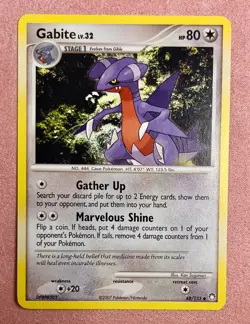 Gabite | 48/123 | DP Mysterious Treasures | 2007 Pokemon Card Uncommon | LP - Image 1