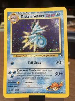 Pokemon TCG Gym Heroes Misty's Seadra Holo Card 009/132 Pre-Release Promo X2 - Image 3