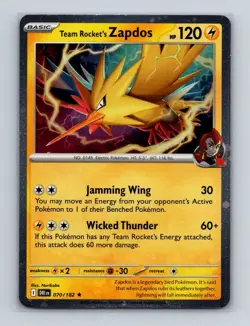 Team Rocket's Zapdos 070 Pokemon Destined Rivals Cosmos Holo Promo Card NM+ (b) - Image 1