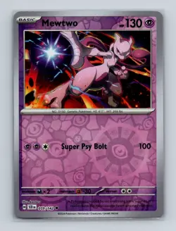 Mewtwo 059 2024 Pokemon Stellar Crown Reverse Holo Uncommon Card NM+ (b) - Image 1