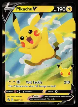 Pikachu V SWSH143 Holo Sword & Shield Promo Pokemon Card - Image 1