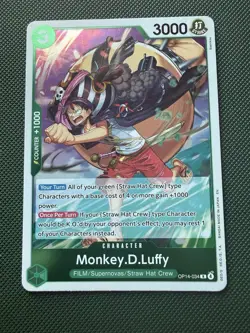 One Piece CCG Monkey.D.Luffy OP14-034 Rare Foil Holo Card TCG - Image 1