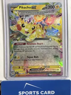 Pokemon TCG Pikachu EX Double Rare Holo Card 057/191 - Image 1