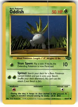 ODDISH - Jungle Set - 58/64 - Common - Pokemon Card - Unlimited Edition - Image 1