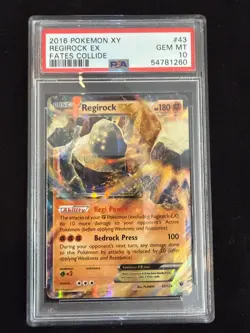 2016 Pokemon XY Fates Collide Regirock EX #43 PSA 10 GEM MINT - Image 1