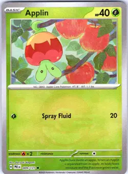 APPLIN 009/131 SV: PRISMATIC EVOLUTIONS POKEMON REVERSE HOLO POKEBALL NM/M - Image 1