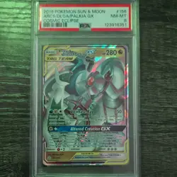 Pokemon Arceus & Dialga & Palkia GX 156/236 Cosmic Eclipse Holo 280HP PSA 8 - Image 1