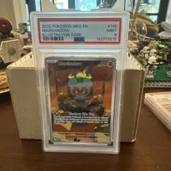 1055 Marshadow 2025 Pokemon Mega Evolution #146 Illustration Rare PSA 9 - Image 1