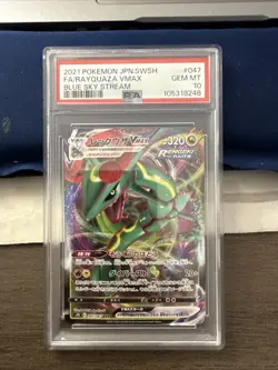 2021 POKEMON JPN SWORD & SHIELD BLUE SKY STREAM FULL ART/RAYQUAZA VMAX PSA 10 - Image 1