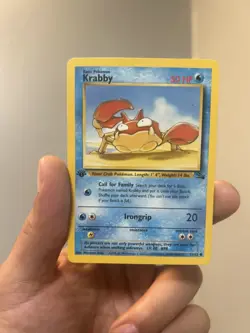Krabby - 51/62 - 1st Edition Fossil Set 1999 - Pokemon Card - NM - Image 1