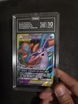 Pokemon Espeon & Deoxys GX Tag Team Gx Japanese UR 001/031 TAG 10 Gem Mint - Image 1