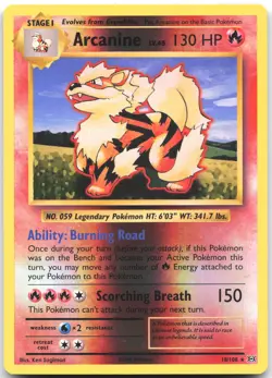 Arcanine 18/108 Rare Evolutions Pokemon Reverse Holo Near Mint - Image 1