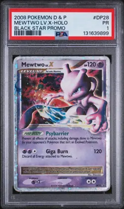 PSA 1 Mewtwo LV.X DP28 Diamond and Pearl Promo Pokemon - Image 1