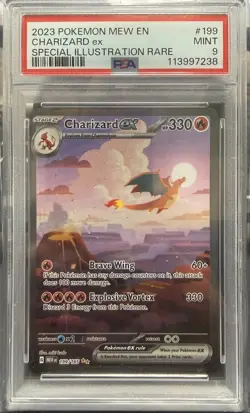 2023 Pokemon 151 Charizard EX 199/165 Special Illustration Rare PSA 9 Mint - Image 1