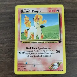 Blaine's Ponyta 64/132 - VLP Gym Challenge - 2000 WOTC Common Pokemon TCG Card - Image 1
