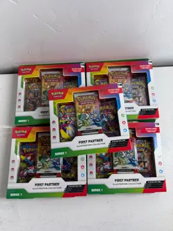 Pokemon TCG First Partner Illustration Collection Box Series 1 (LOT OF 5 SEALED) - Image 1