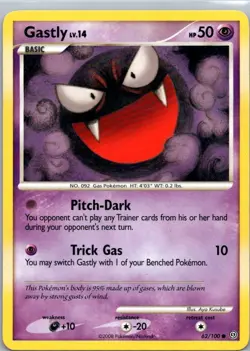 Pokemon TCG Gastly 62/100 Stormfront LP - Image 1