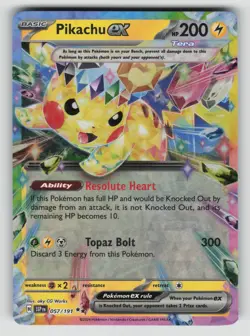 Pikachu ex 057/191 Double Rare Surging Sparks Pokemon Near Mint - Image 1