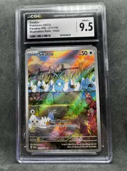 Swablu 213/182 SV04: Paradox Rift Holo Graded CGC 9.5 Pokemon TCG - Image 1