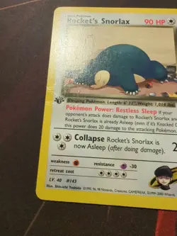 1st Edition Rocket's Snorlax 33/132 Gym Heroes Rare Vintage Pokemon Card - Image 2