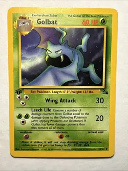 First Edition Golbat Fossil 34/62 Uncommon Vintage 1999 Pokemon TCG Card NM - Image 3