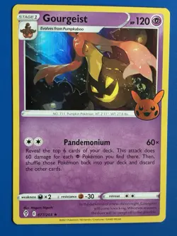 Gourgeist 077/203 Trick or Trade Booster Card Holo Stamped - Image 1